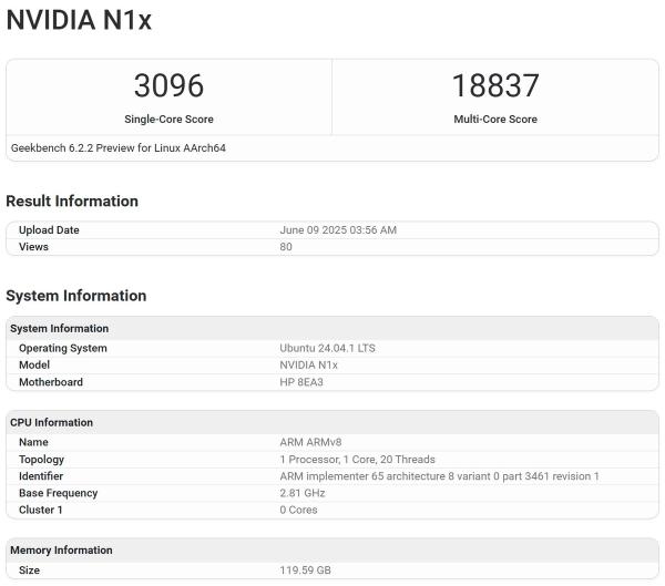 NVIDIA N1X: Новый ARM-чип для ноутбуков готовится к дебюту