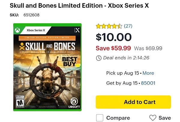 Фиксируем падение: Цена Skull and Bones от Ubisoft опустилась до 10 долларов через 6 месяцев после релиза